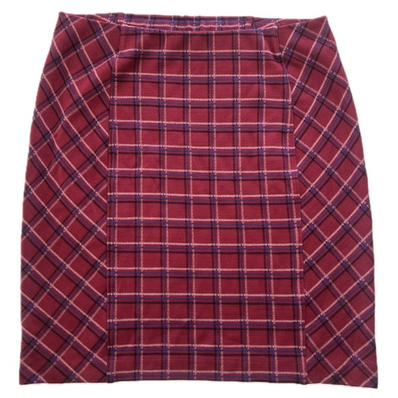 J. Jill Ponte Mini Skirt Red Plaid Small S - Picture 17 of 17